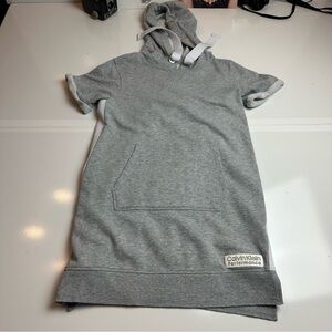 Calvin Klein Performance Gray Hoodie Dress Athleisure Cozy Minimal S